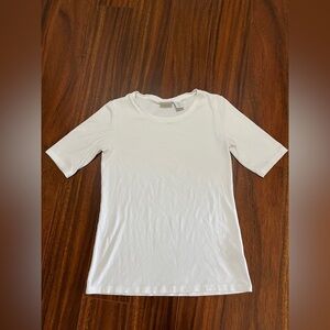 Kenar women’s small stretch top, short sleeve, white
